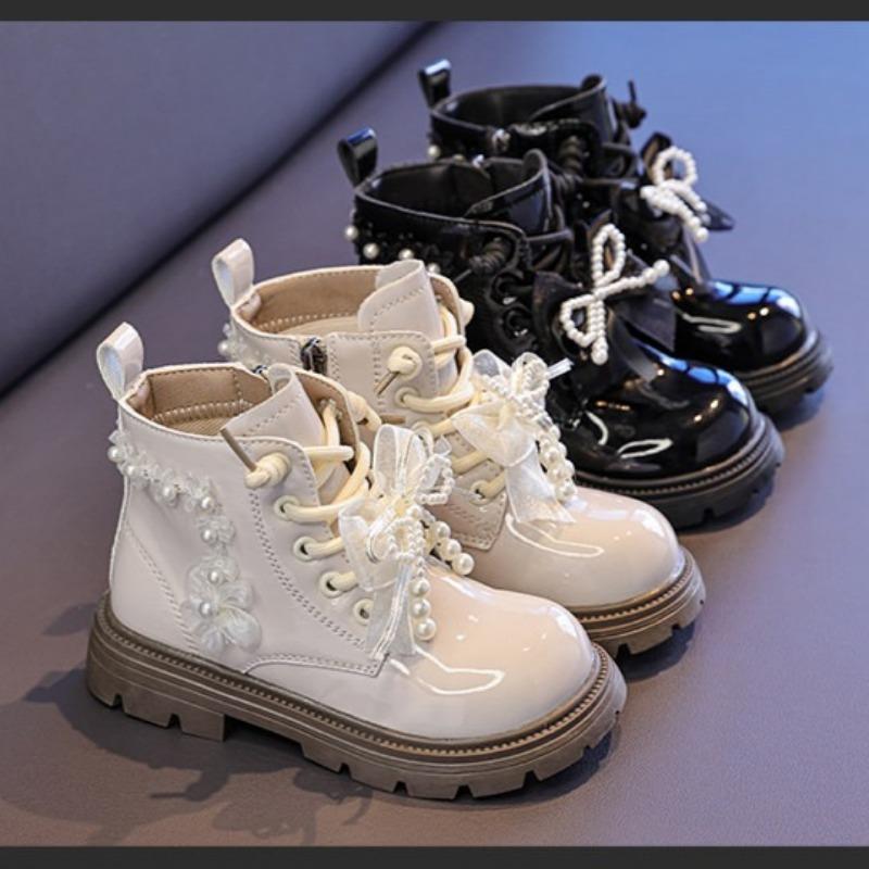 Kids Fashion Pearl Ankle Boots Spring Soft‑sole Princess Short Boots for Girls