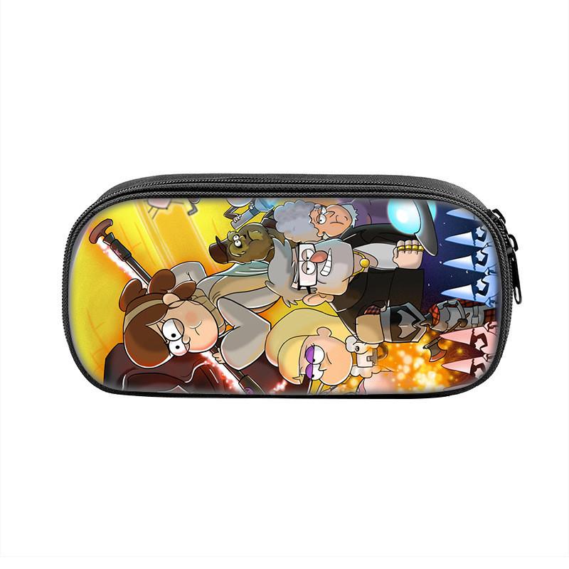 Gravity Falls Cartoon Pencil Case Large Capacity Nylon School Supply Organizer For Students