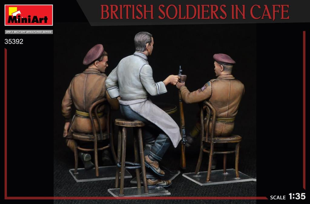 Miniart 1/35 Scale British Soldier In a Cafe (3 Figures) Plastic Model Kit MA35392