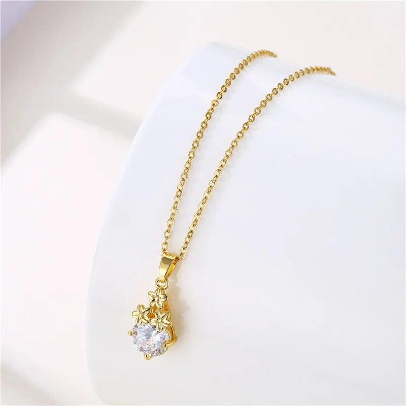 Sonnenblumen Anhänger Halskette Für Frauen AAA Zirkon Kristall Kleine Blume Kette Schlüsselbein Halskette Party Geburtstag Choker Schmuck Geschenke