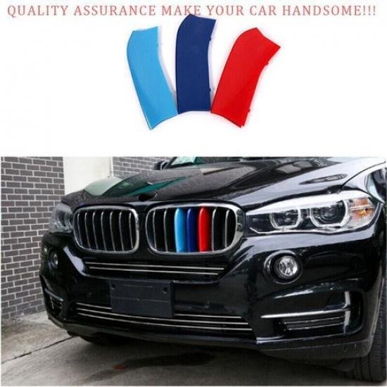 For BMW X6 F16 2015- 3-Color Front Center Mesh Grille Grill Strip Trim 3PCS