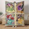 1pc Disney Princesses Glass Design Throw Blanket, Home Decor, Couch Cover, Outdoor Blanket, Gift for Her, Flannel Blanket, Suitable for Bedroom, Livin