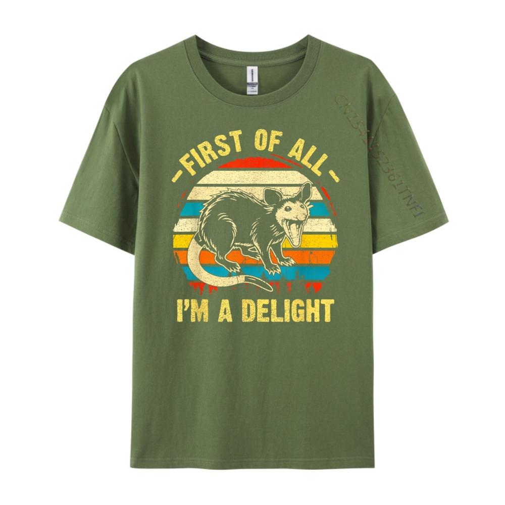 First Of All I M A Delight Sarcastic Angry Opossum Possum Anime T Shirts Mens Designer Clothes Game