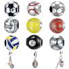 Various Ball Sports Charm Beads Dangle Original Snake Fit Copper Bracelet Necklace Beads For Diy Jewelry Women Gift