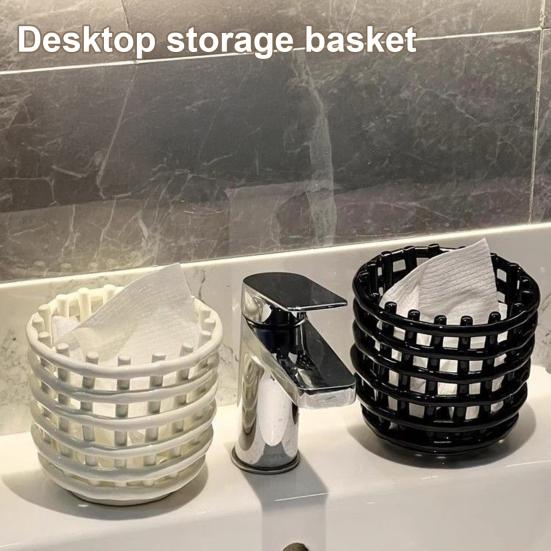 Bathroom Toothbrush Holder Large Capacity Multi-purpose Pen Pot Hollow Hairbrush Comb Makeup Cosmetic Toiletries Organizer Storage Bin