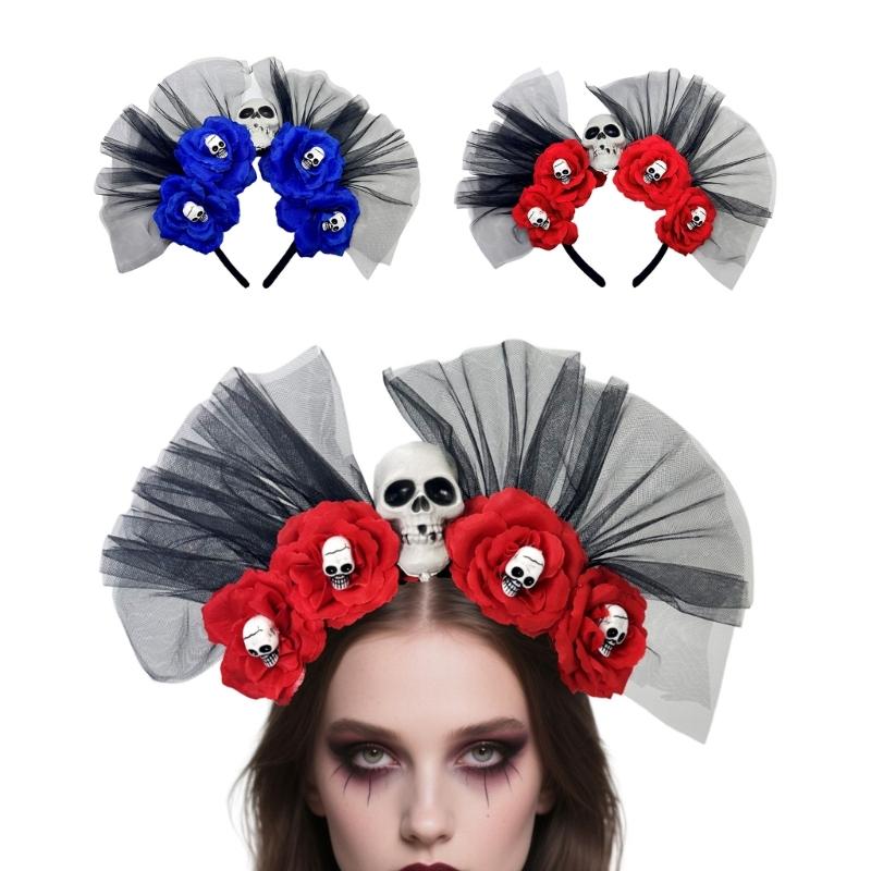 Mexikaner Rosen Florales Krone Girlanden Blumen Stirnband Skelett Florales Stirnband Halloween Dia De Los Muerto Party Kostüm