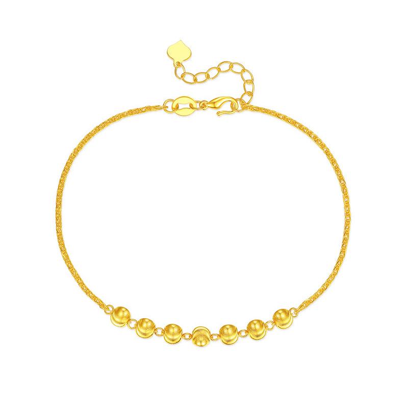 Vietnam Cat's Eye Stone Bracelet with Gold-Plated Brass Beads - Women's Fashion Jewelry Gift