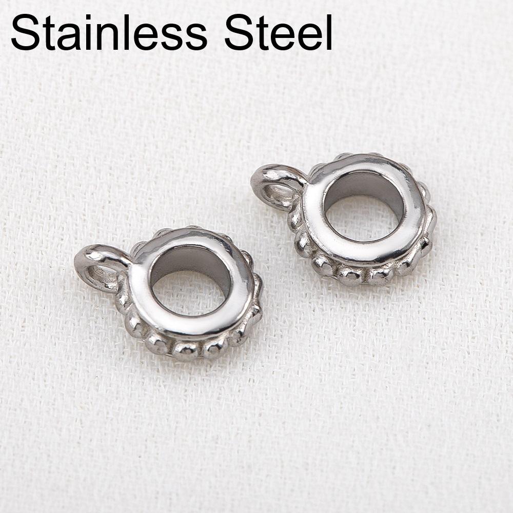 

5pcs 10pcs PVD Never Fade Stainless Steel Necklace Pendants Clasps Connectors 6mm 8mm Pinch Clip Bail Charm Beads Jewelry Making 5PCS