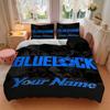 Blue Lock Custom Soccer Name Bedding Set Personalized Washable Custom 3Pcs Duvet Cover Pillowcases Soft Microfiber Home Bedroom Gift