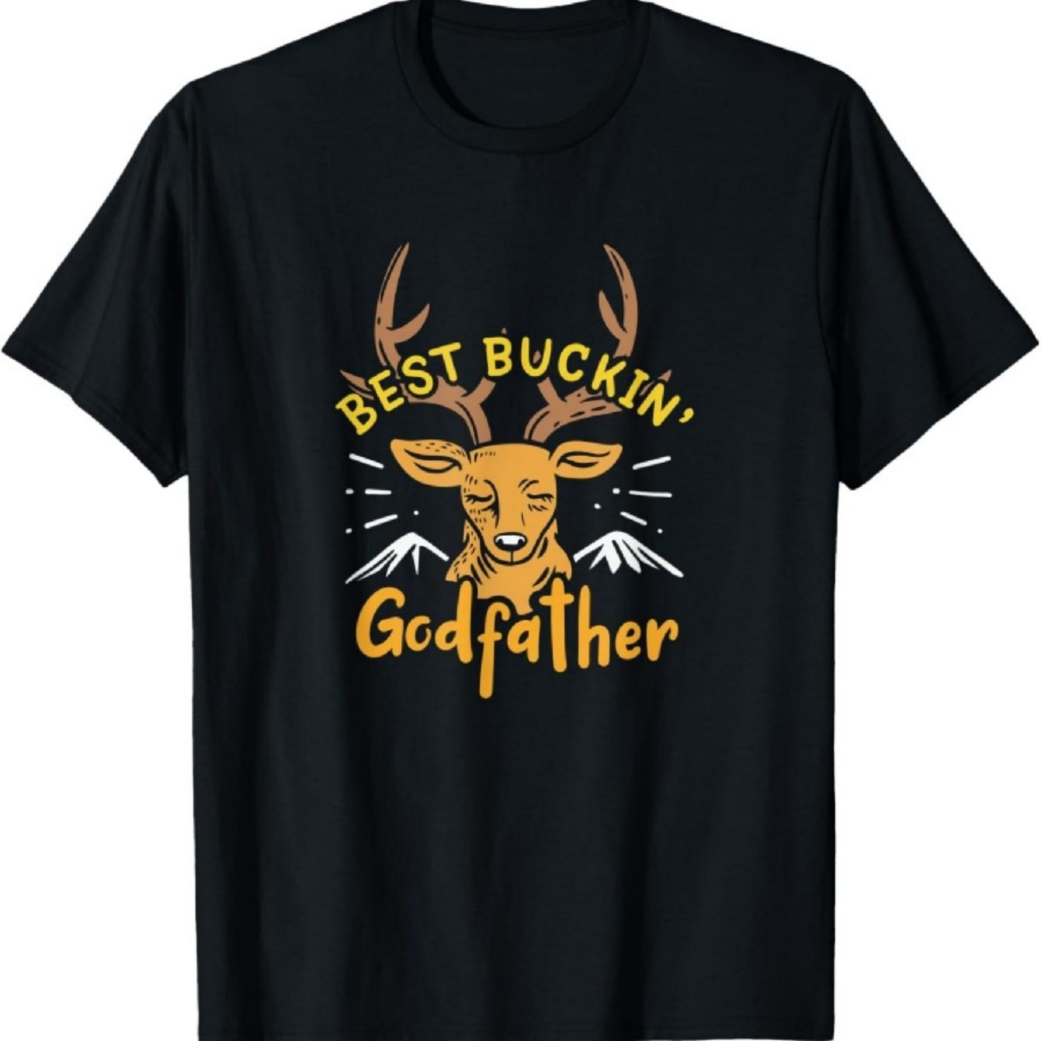 

Mens Best Buckin Godfather - Funny Deer Hunting Godfather T-Shirt XXXXXL чорний