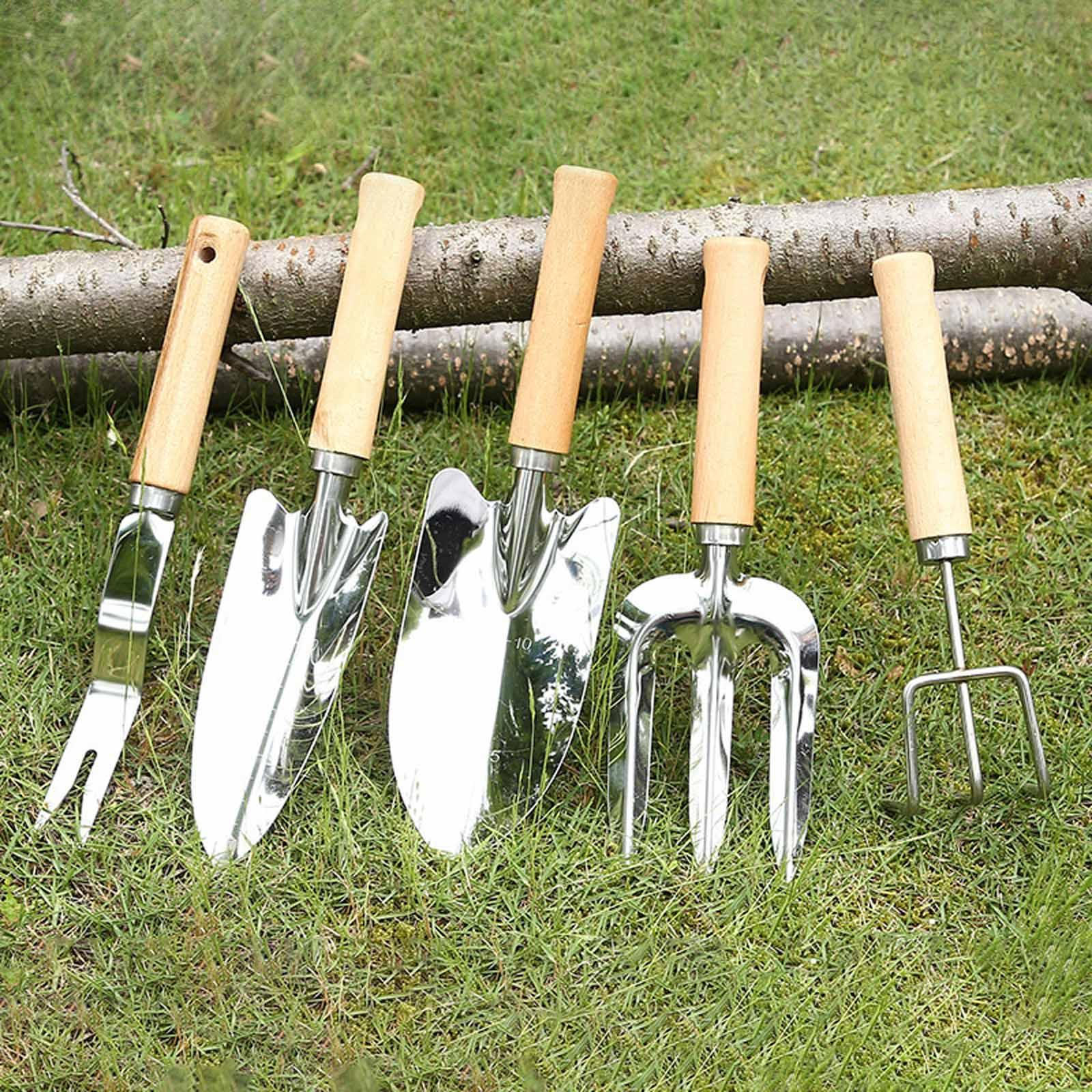 6Pcs Garden Tools Set Hand Digging Planting Heavy Duty Manual Transplanting Stainless Steel
