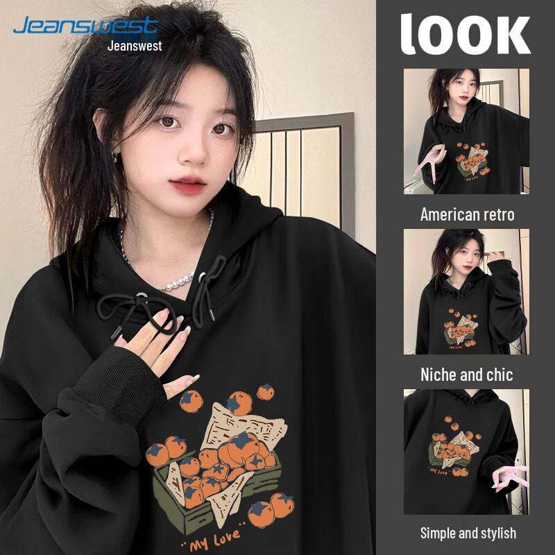 

JEANSWEST Women s Regular Shoulder Hooded Sweatshirt 3XL