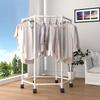 Freestanding Indoor Rolling Clothes and Coat Rack with Hanger and Drying Features