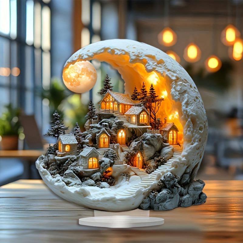 Dwuwymiarowy Akrylowy Ornament Religijny w Kształcie Półksiężyca do Dekoracji Domu