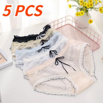 5 STKS Sexy Kanten Slipjes Dames Ondergoed Slipje Mode Transparante Hipsters Meisje Spoorloze Onderbroeken Vrouwelijke Sexy Lingerie