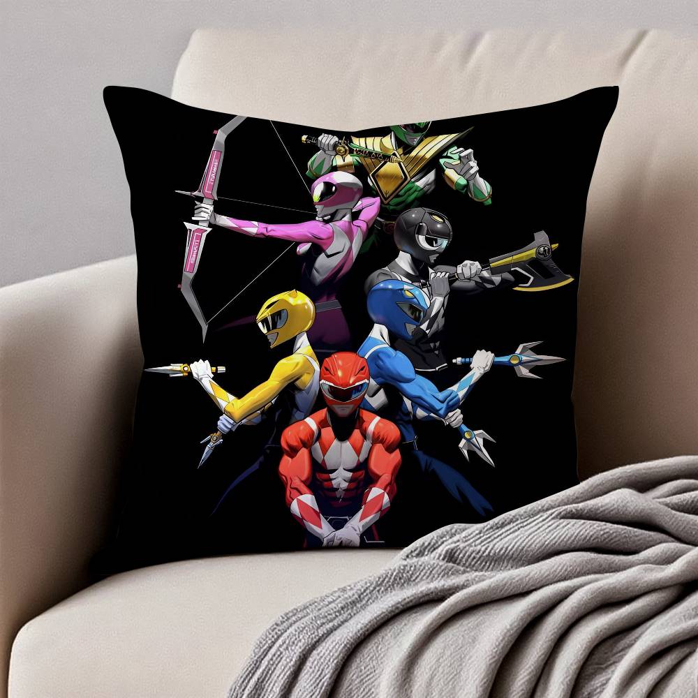 M-Mocní M-Morfující Power Rangers Povlak na polštář Roztočům odolný povlak na polštář Skrytý zip Hedvábný krátký plyš Potah na polštář na pohovku