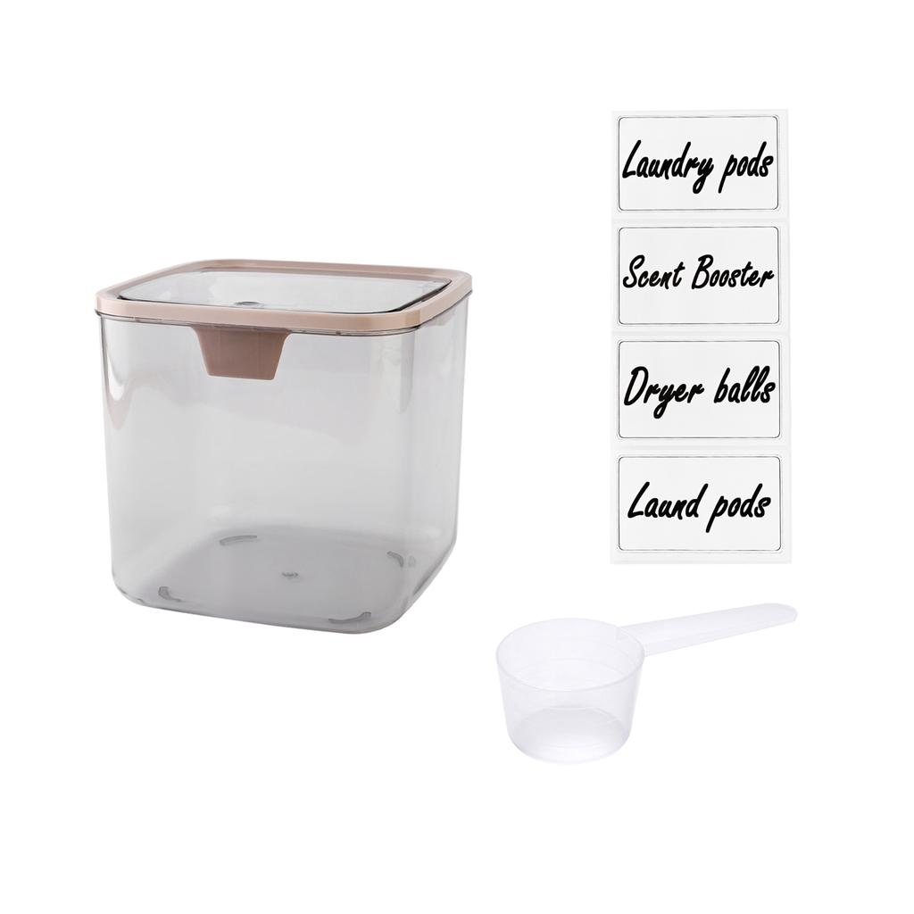 Laundry Pods Containers Storage Box Laundry Powder Containers Laundry Detergent Dispenser with Lids and Labels for Laundry Room