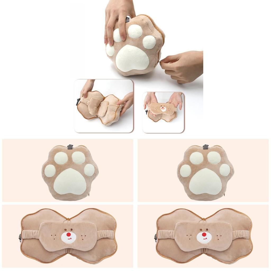 Cartoon Bear Paw U Shaped Pillow With Pp Cotton Fill For Travel And Comfort