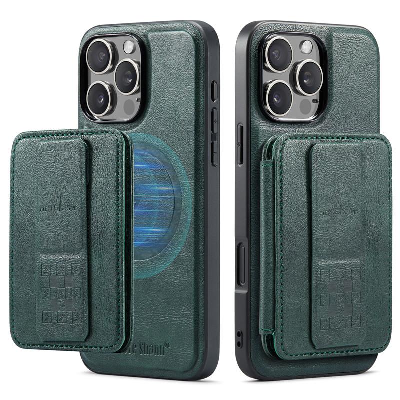 2 in 1 Removable Magnetic Card Wallet Case For iPhone 11 12 13 14 15 16 17 Pro Max Air Retro Leather Card Slots Stand Cover