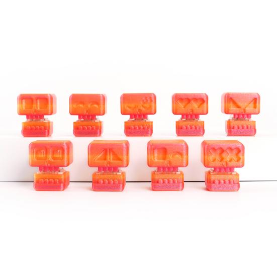 9 Pcs Skull Fidget Clicker Toy 3D-Printed Skull Stress Relief Toy Gradient Color Keyboard Clicker Fidget Button for Office Workers Anxiety Relief