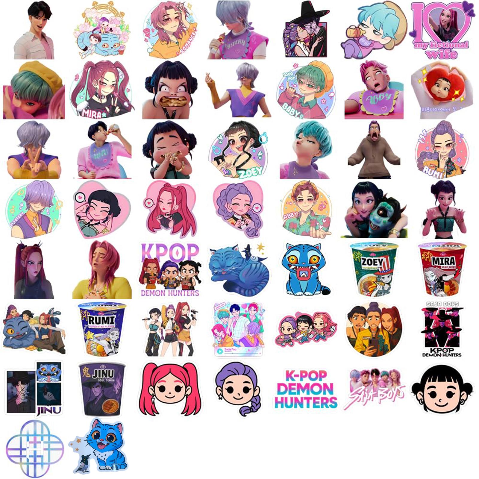 50pcs Waterproof Stickers Set Various Designs Durable Vinyl Decals for Decoration Laptop Phone Skateboard Car and More One Size