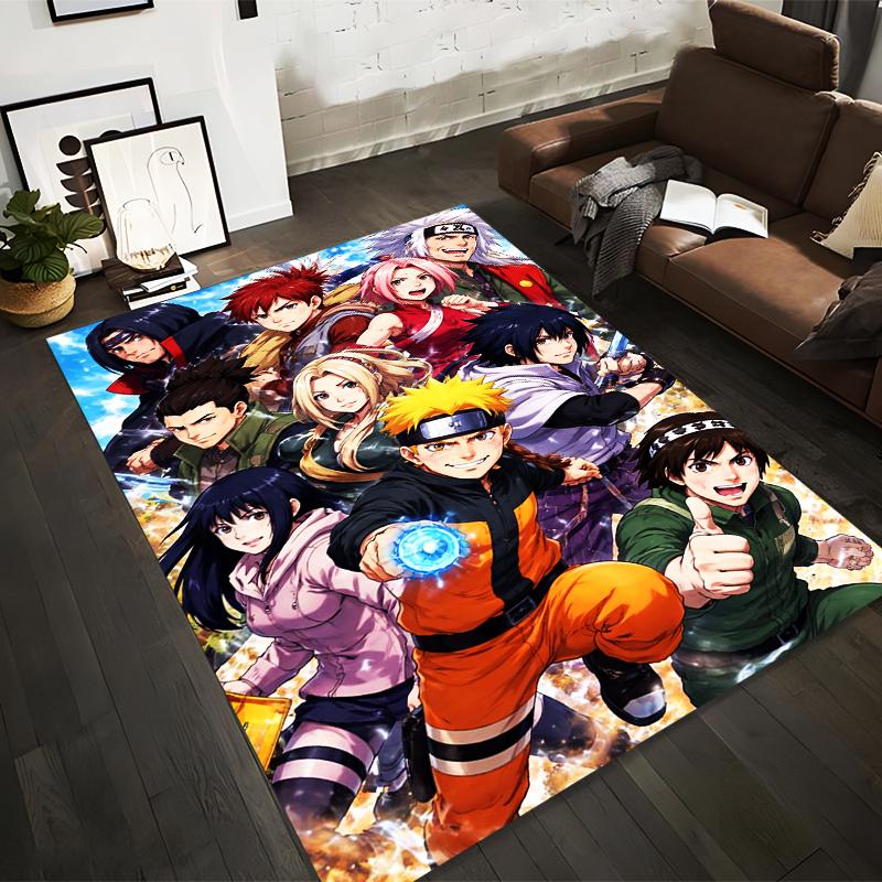 

Anime Style Carpet with Ninja Character Group for Room Decor Suitable for use as an anti-slip for living room bedroom sofas 40x60cm( 15x23in )