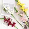 Künstliche Gladiolenblumen 22" Real Touch Blume mit langem Stiel 4 volle Blüten und 1 Knospe Gefälschte Orchidee für Vase