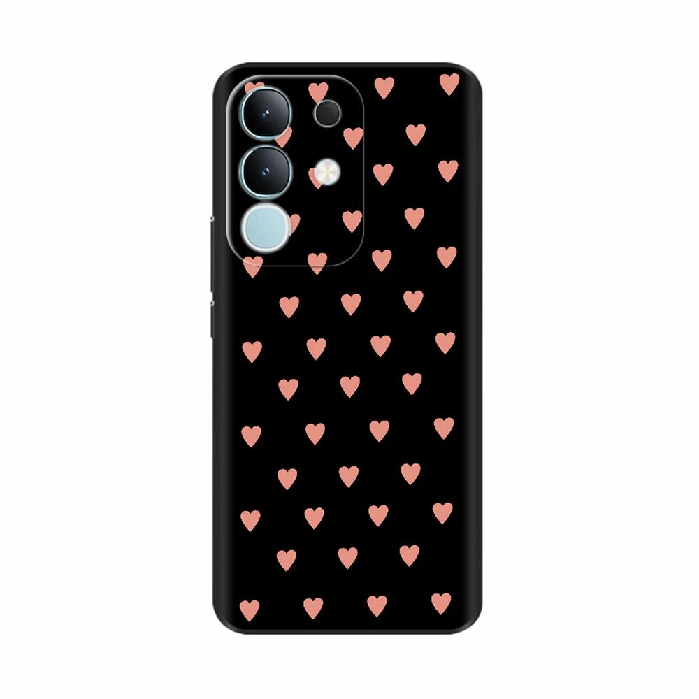 For Vivo Y29 4G Black Back Cover Fashion Flower Butterfly Painting Case Soft TPU Silicone Fundas For Vivo Y29 4G Protect Cover
