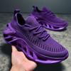 Breathable Knit Running Shoes Lightweight, Non-Slip  Purple Blade Design  EVA Sole | For Tennis, Gym, Sports & Work