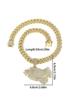 Men's Hip Hop Full Diamond Zinc Alloy Pendant Necklace