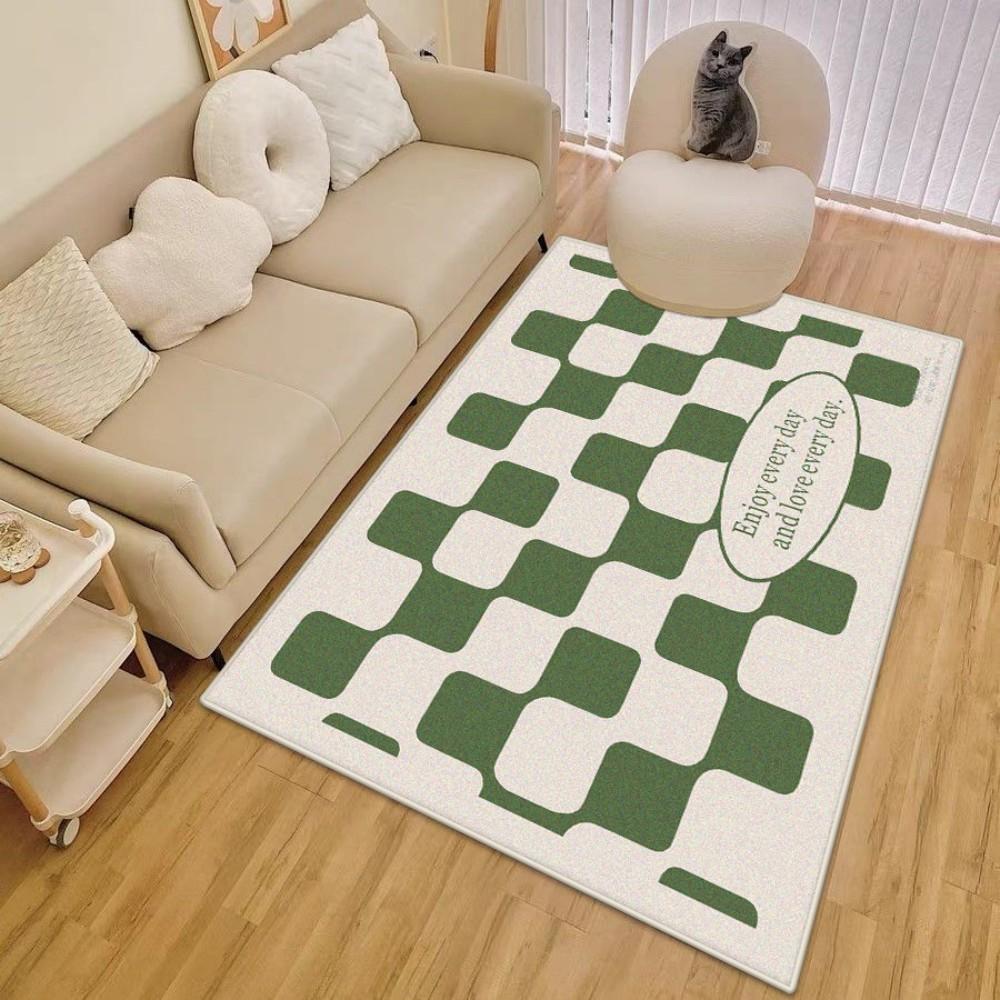 Modern Minimalist Checkered Sofa Bedroom Living Room Area Rug Waterproof Shock Resistant Comfortable Washable Home Decor