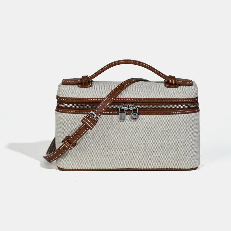 New LP19 Mini Shoulder Bag Real Cowhide Canvas Gigi Messenger Bag Box Bag