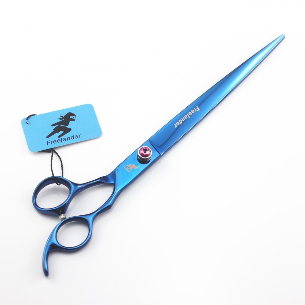 440C 10-Inch Pet Scissors, Blue, Hand-Shaped, Straight Scissors, Pet Grooming Scissors, Foreign Trade Goods