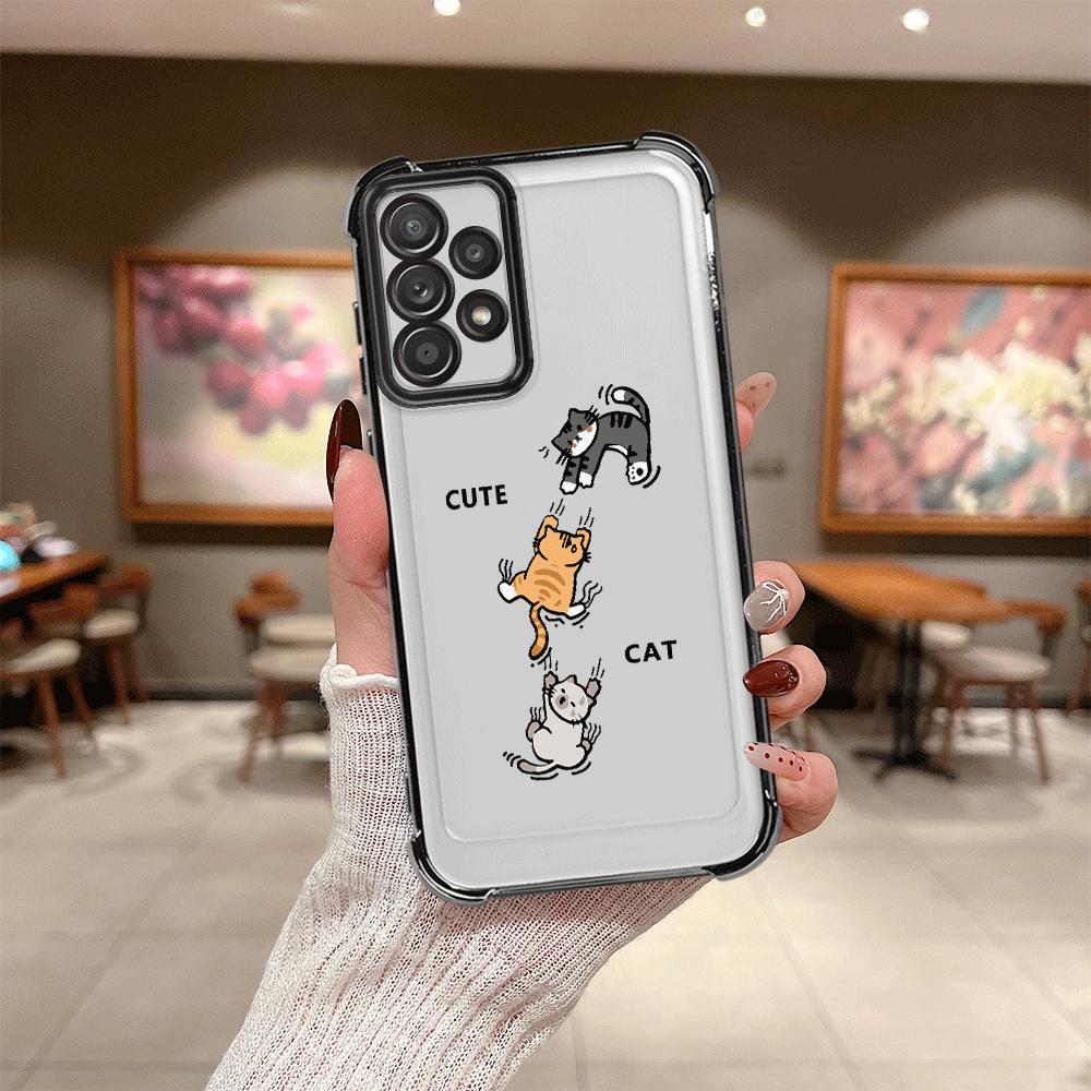 Cartoon Cute Cat Phone Cover Case for Samsung Galaxy A15 A13 A26 A24 A52 A17 A33 A16 A35 A36 A25 A21s