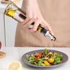 Glass Oil Bottle, Stainless Steel Soy Sauce Bottle, Vinegar Jug, Oil Pourer, Anti-Drip Spout, Non-Stick Oil Bottle, Condiment Container, 300ml*4