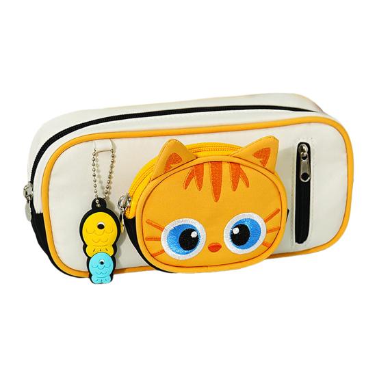 Cute Pencil Case Cartoon Cat Pencil Pouch Large Capacity Stationery Organizer for Middle School And Elementary School