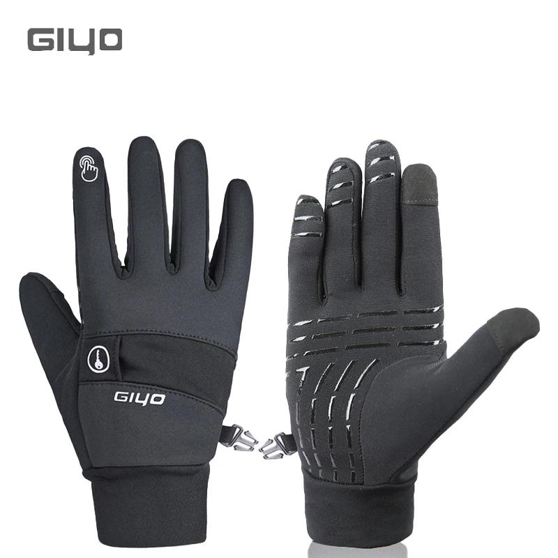 

GIYO Winter Cycling Gloves Men Women Touch Screen Anti-slip Windproof Thermal Gloves Bicycle Outdoor Sports Full Finger Mittens S(6.5-7.5cm)