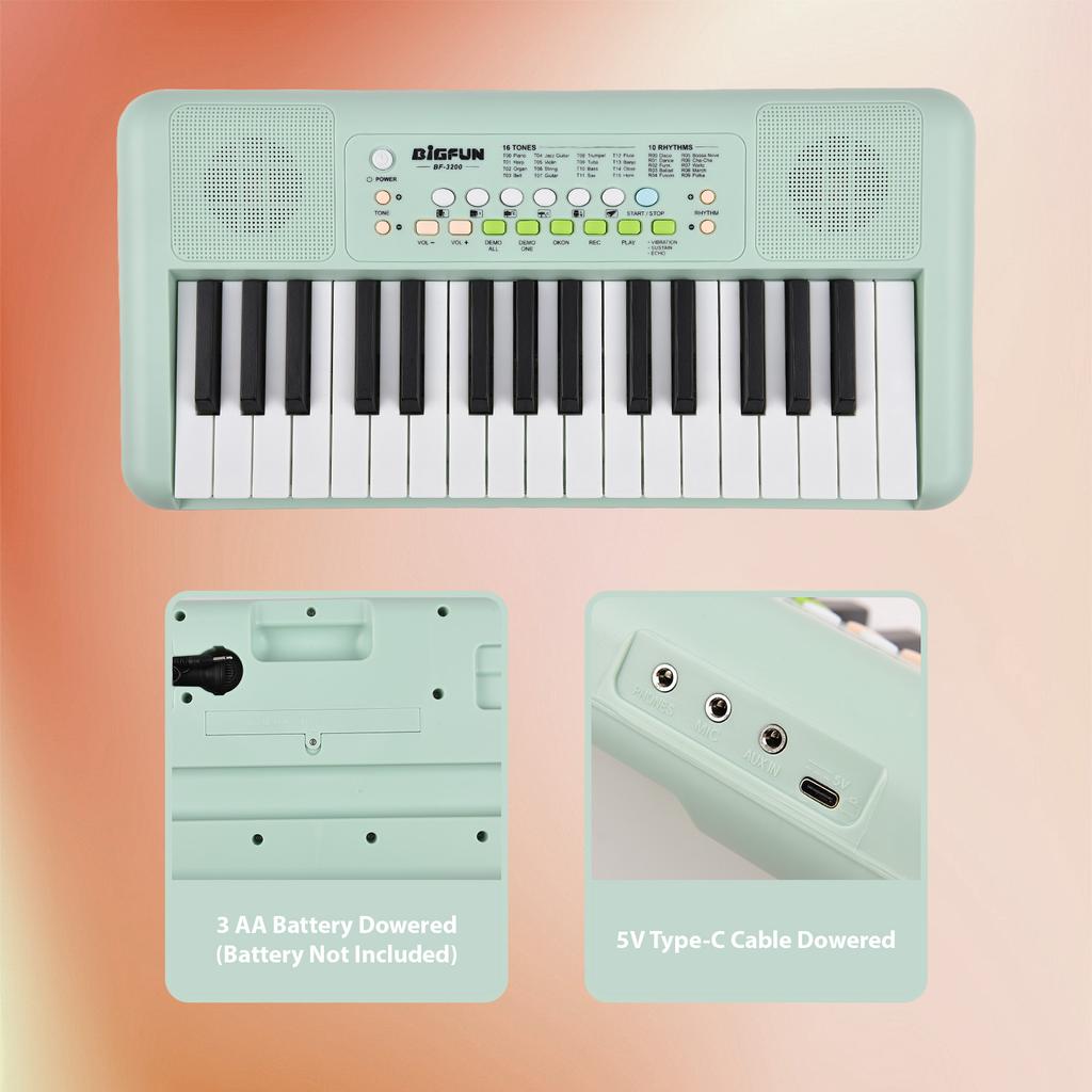 32 tasten Elektronische Tastatur Klavier 16 Töne 10 Rhythmen 10 Demos Dual Lautsprecher Musikinstrument mit