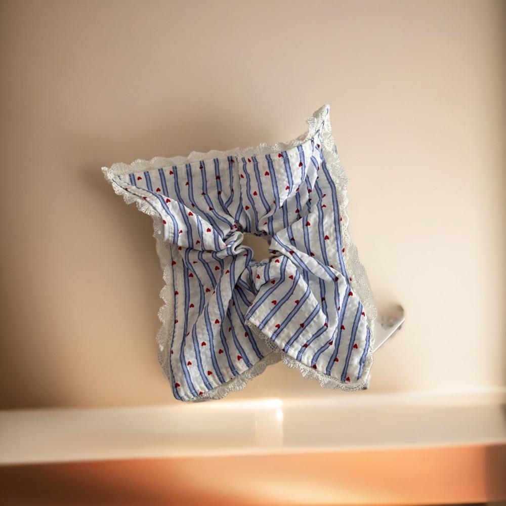 

Любовное сердце Винтажное цветочное кружево Гингем Резинка для волос Бант Заколка для волос для женщин