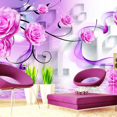 Moderne Mode-Tapete, 3D-Rosenblumen-Wandbilder, Schlafzimmer, Wohnzimmer, Sofa, TV-Hintergrund