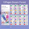 Portable Watercolor Painting Book 12 Sheets Coloring Book With Paint Brush Gouache Book Kids Graffiti Picture Drawing Toys