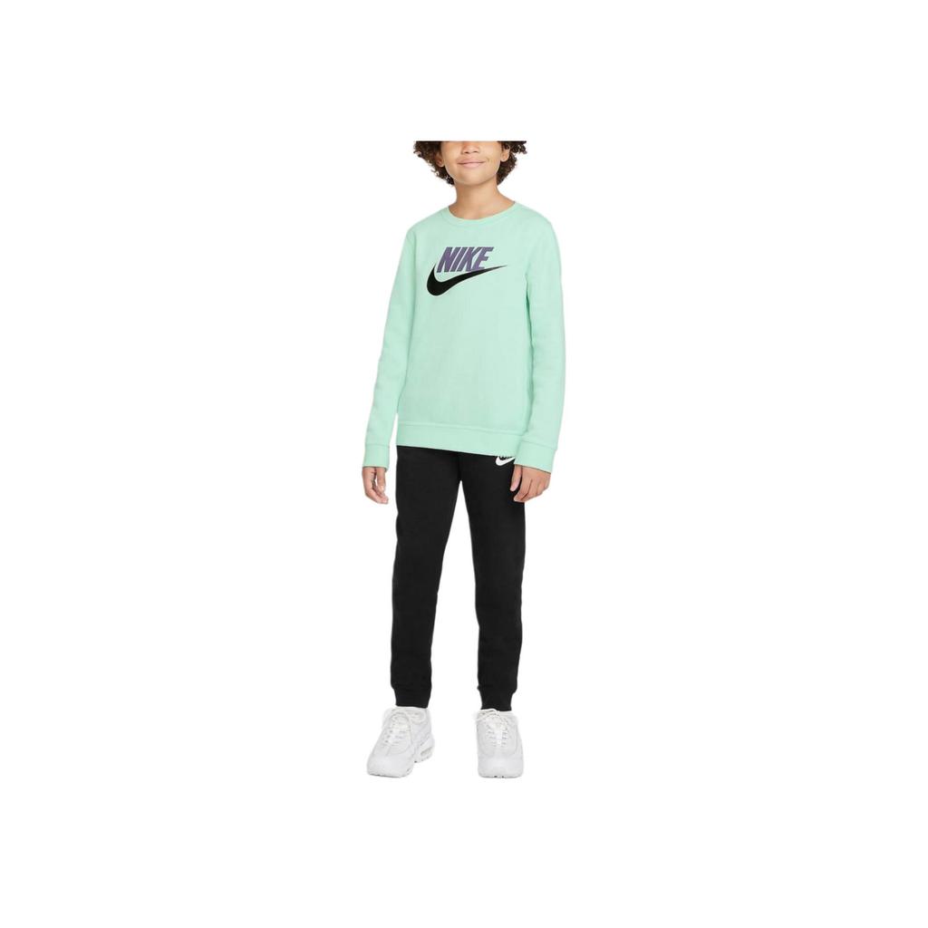 Nike Kids Alphabet Logo Crew Neck Casual Sport Pullover Sweatshirt Unisex Tops Light-Green CV9297-379