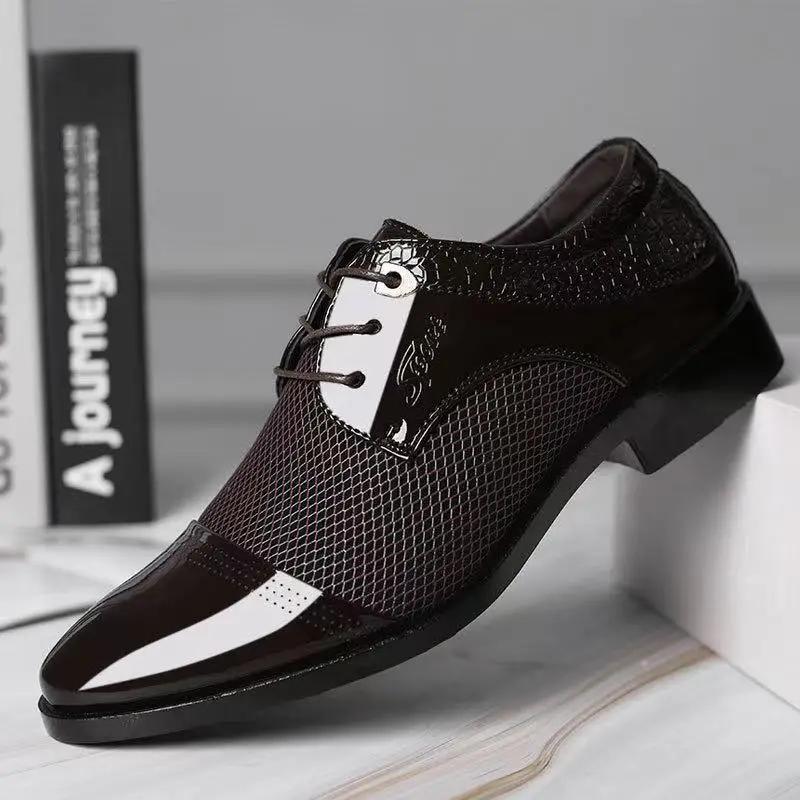 Lace Up Oxfords Shoes Social Shoe Male Business Men's Formal Official Leather Casual Elegant and Classic Footwear Gentleman Suit