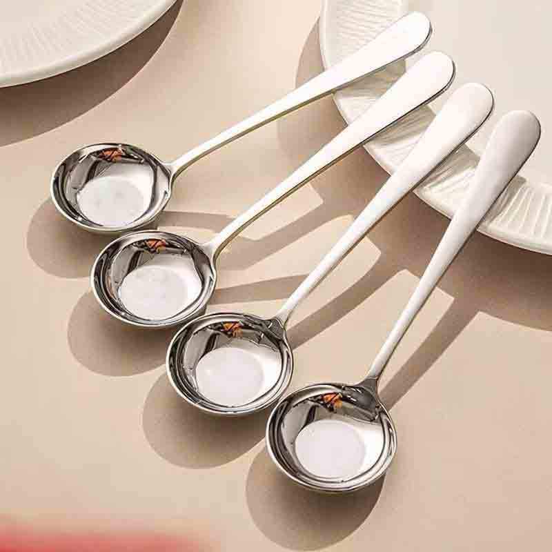 Abay Stainless Steel Round Flat-Bottom Soup/Rice Spoon