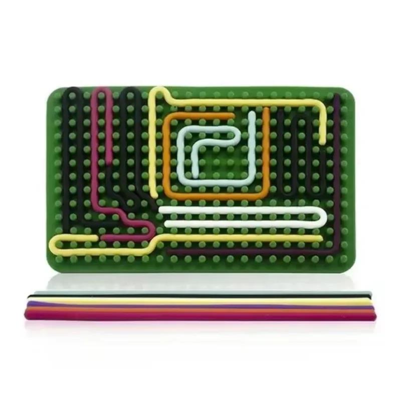 Non-Toxic Sensory Activity Board Fidget Toy Silicone 2 In1 Double-Sided Design For Idea Adhd Stress Relief Toy Portable With Strings Hot