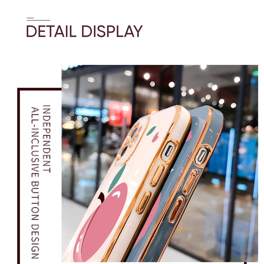 Colorful Printing Patterns Square Edge Pattern Casing Plated Phone Shell Luxury Plating Soft Phone Case for Huawei Honor Xiaomi Redmi