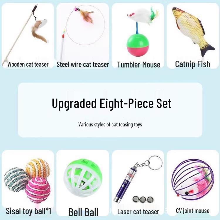 Retractable Cat Teaser Wand with Replaceable Head and Bell - Bite-Resistant Self-Play Toy for Kitten Boredom Relief