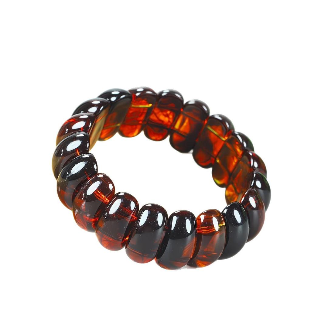 Myanmar Red Blood Vein Amber Hand String Unisex Resin Honey Brown Wax