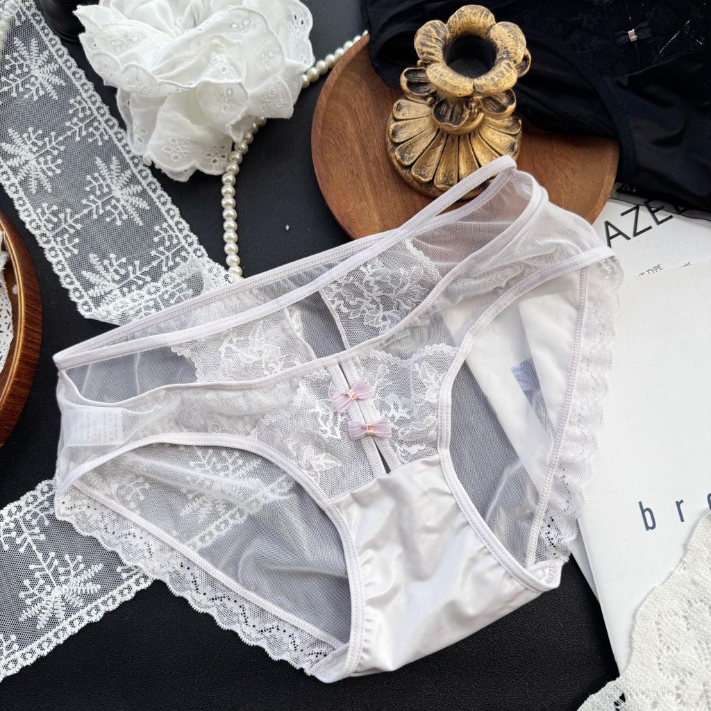Ladies Summer Pure Desire Sexy Careful Machine Mesh Yarn Lace Edge Briefs