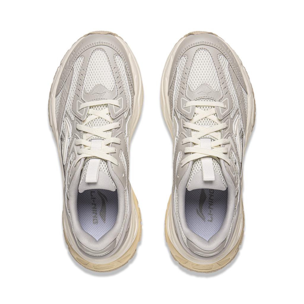 Li Ning QIXING 2.0 Cushioning Abrasion Resistant Breathable Low top Casual Shoes Women's White Gray AGCW092-4